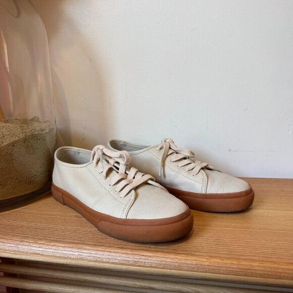 Frye Gia Low Lace Leather Sneakers Ivory w/Gum Sole | Women’s 8 - Picture 5 of 13